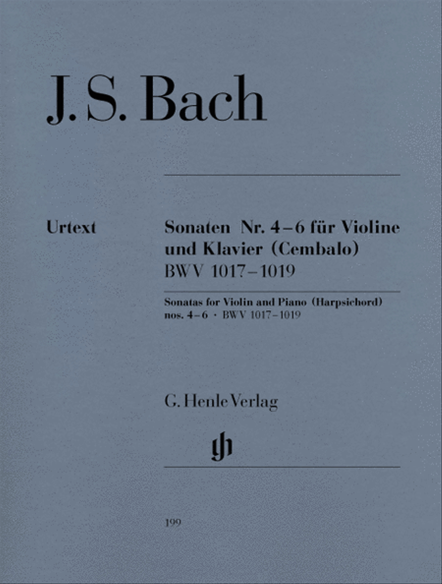 Sonatas for Violin and Piano (Harpsichord) 4-6 BWV 1017-1019