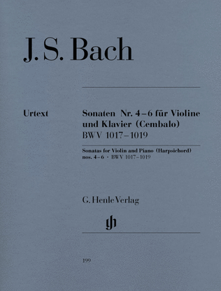 Book cover for Sonatas for Violin and Piano (Harpsichord) 4-6 BWV 1017-1019