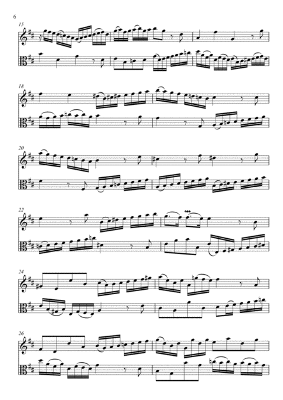 Sonata in B minor for Flute & Viola Flute scores gallery preview page 6