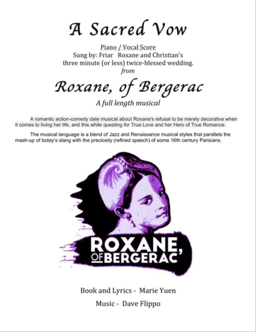 A SACRED VOW- from Roxane, of Bergerac-a full length musical Voice scores gallery preview page 1