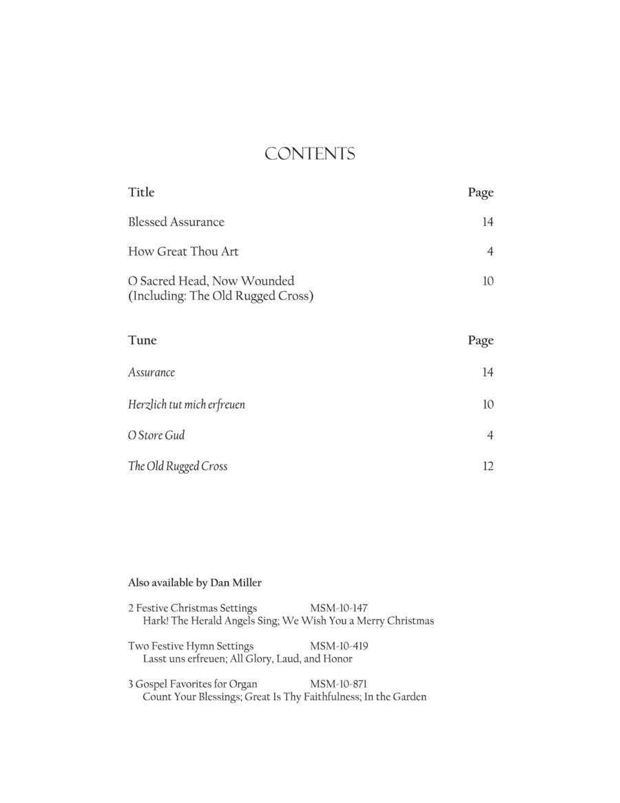How Great Thou Art Three Hymns for Organ Organ Solo scores gallery preview page 1
