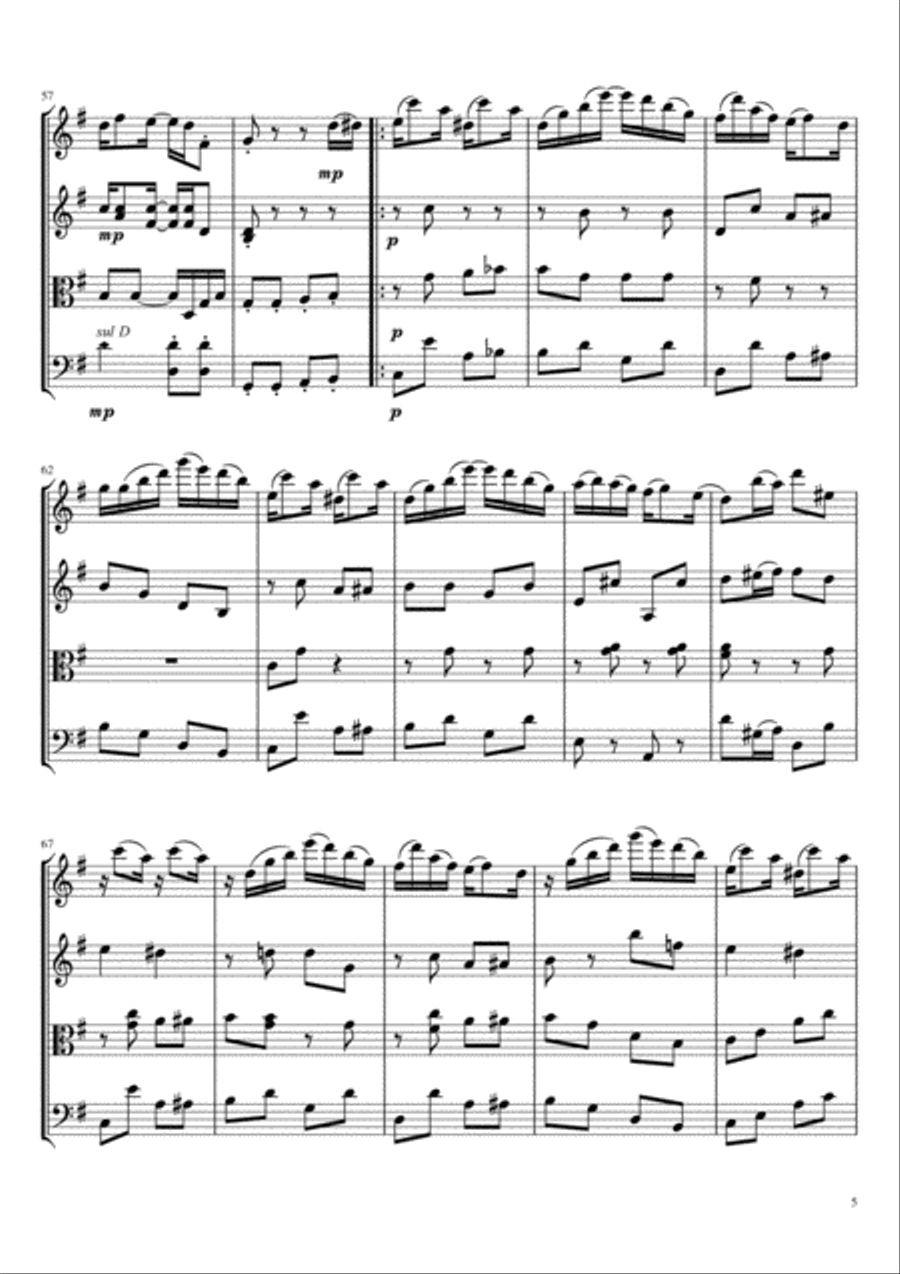 The Easy Winners for String Quartet (