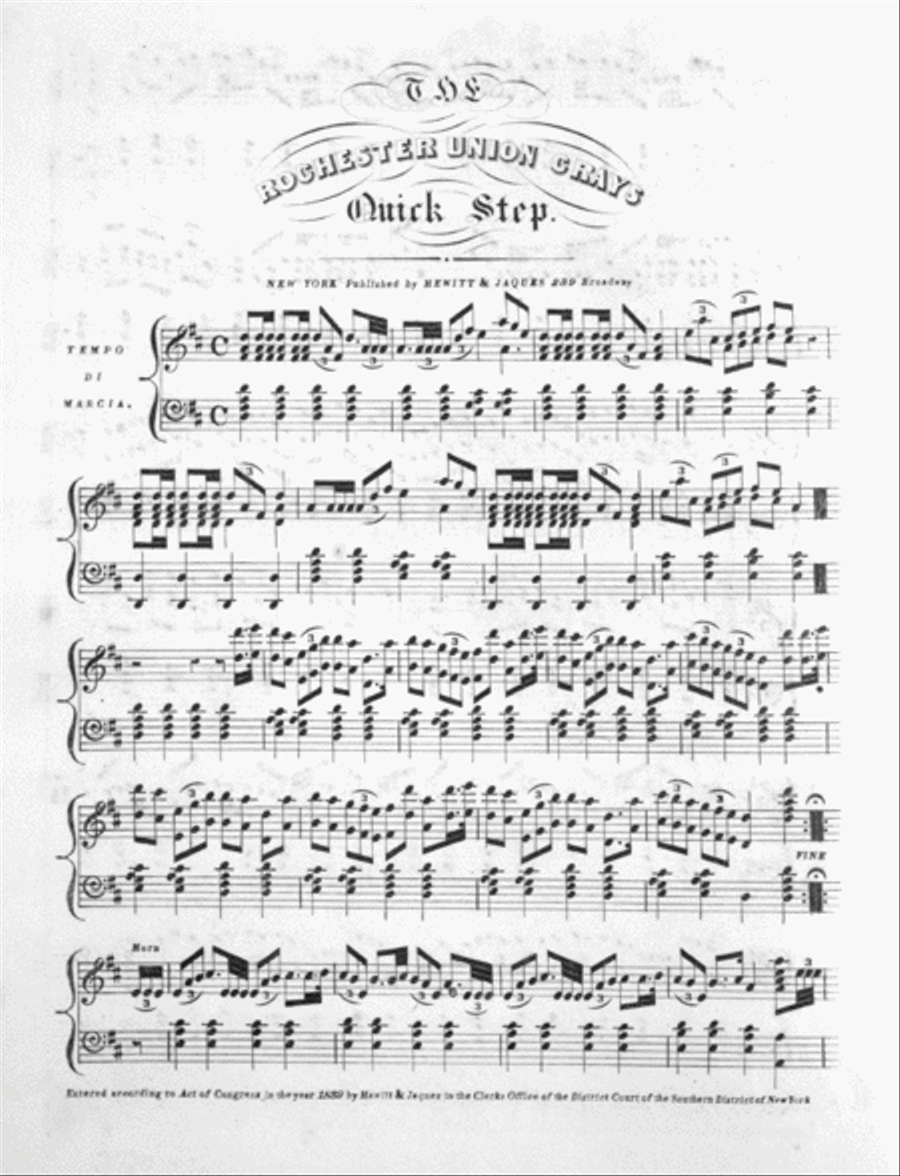 The Rochester Union Grays. Quick Step Piano Solo scores gallery preview page 2