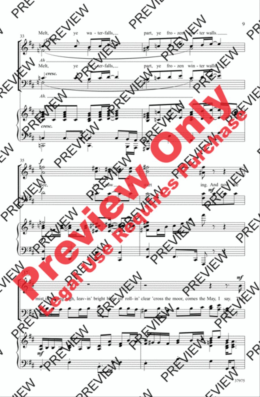 Winter's on the Wing (from The Secret Garden) 4-Part scores gallery preview page 9