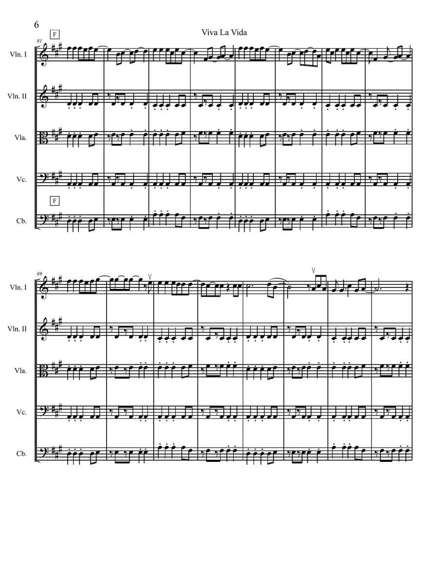 Viva La Vida String Orchestra scores gallery preview page 6