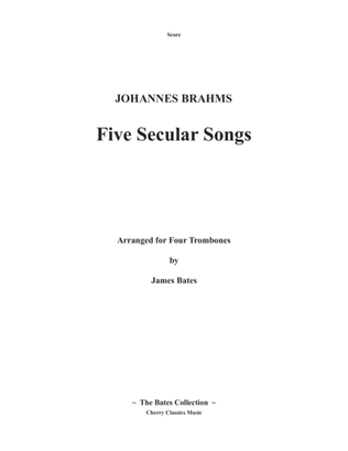 Book cover for Five Secular Songs for Trombone Quartet