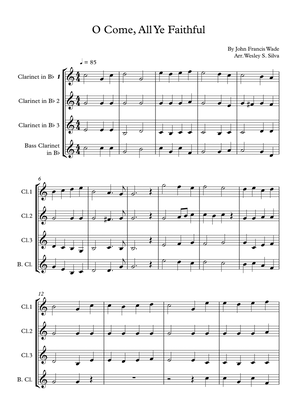 O Come, All Ye Faithful for Clarinet Quartet