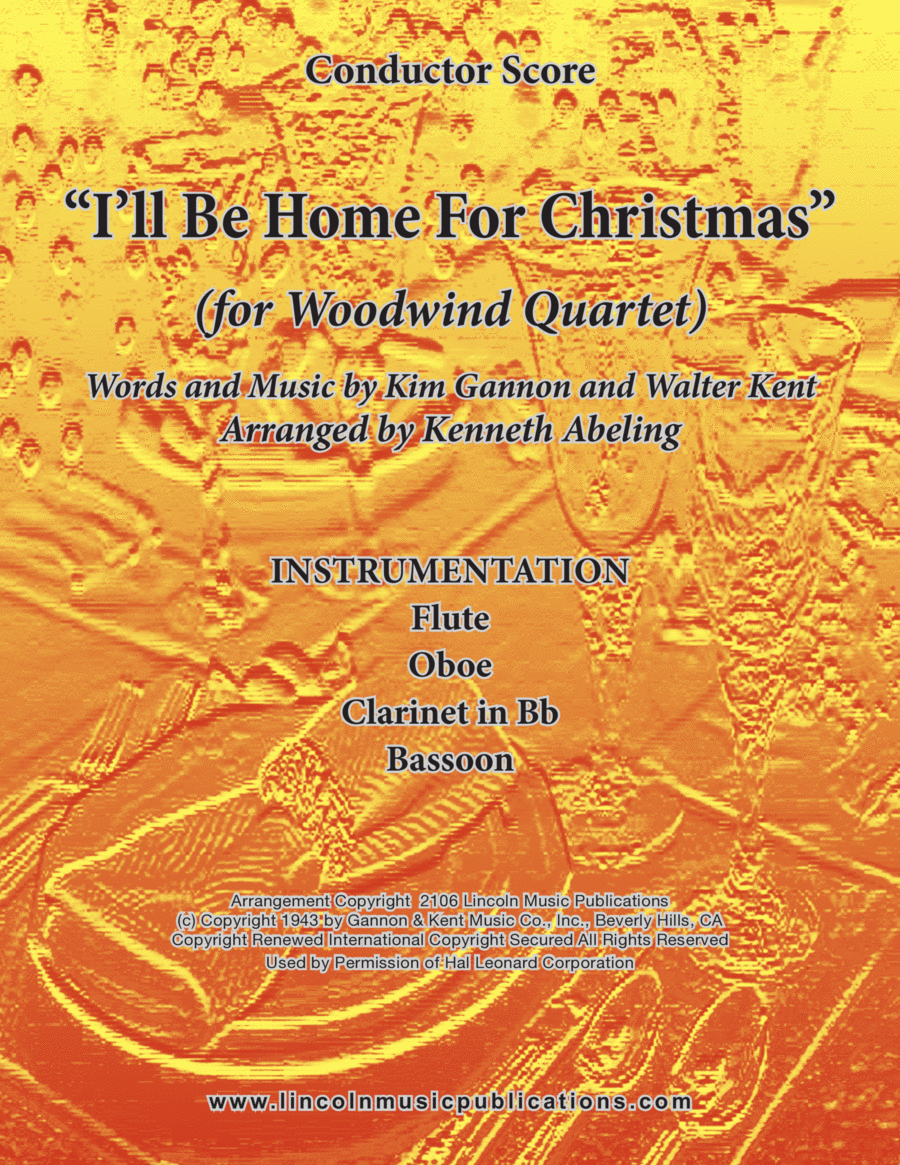 I'll Be Home For Christmas Woodwind Quartet scores gallery preview page 1