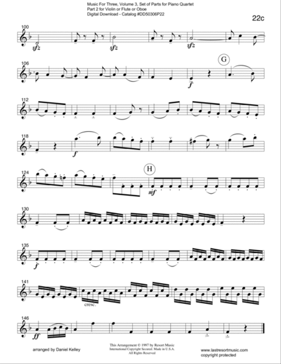 Alleluia from Exsultate, Jubilate K. 165 for Piano Quartet Small Ensemble scores gallery preview page 6