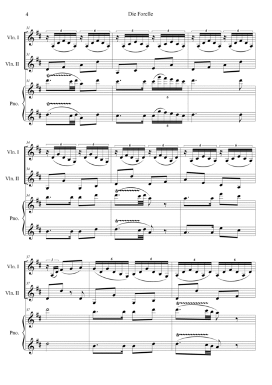 Die Forelle (The Trout) Piano Trio scores gallery preview page 4