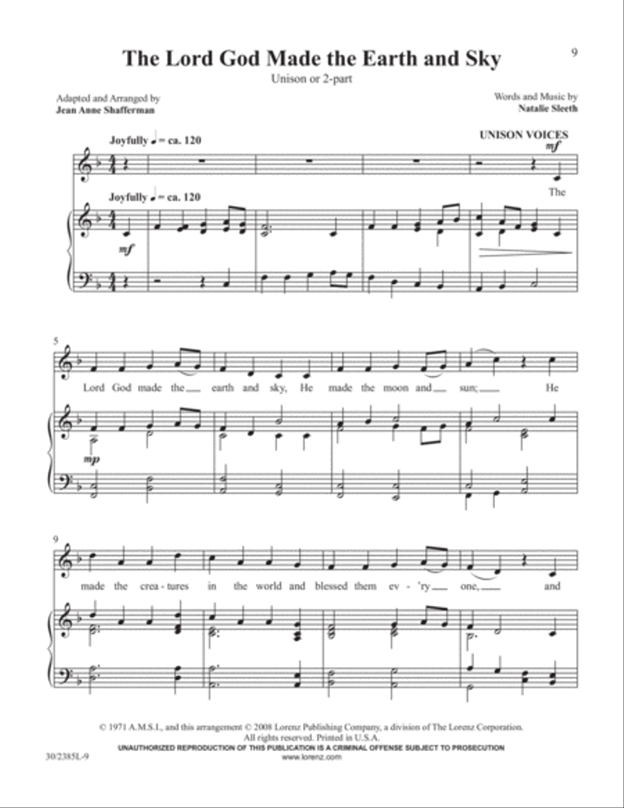 Simply Natalie Sleeth Unison Choir scores gallery preview page 10