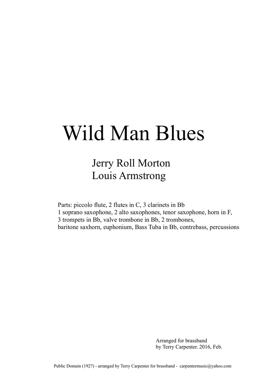 Wild Man Blues (Armstrong) for brassband Jazz Ensemble scores gallery preview page 1