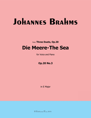 Book cover for Die Meere-The Sea, by Johannes Brahms, in e minor