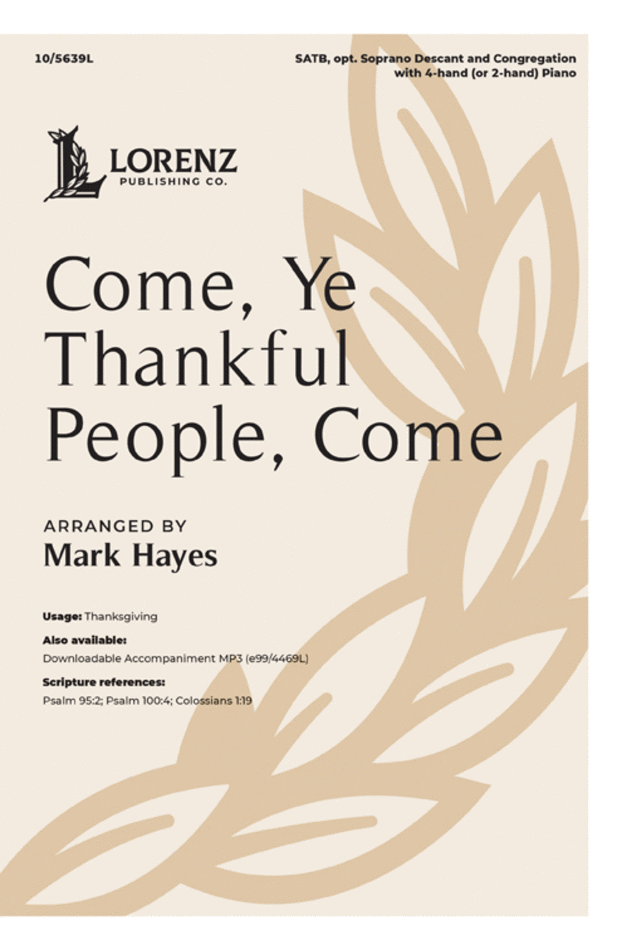 Come, Ye Thankful People, Come