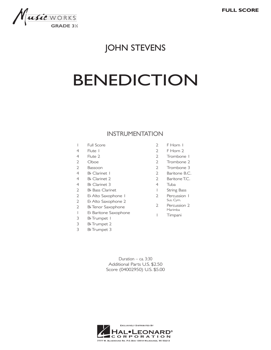 Benediction - Full Score image number null