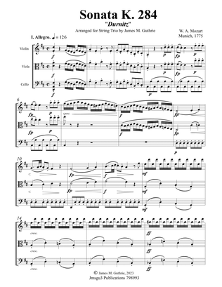 Book cover for Mozart: Sonata K. 284 “Durnitz” for String Trio