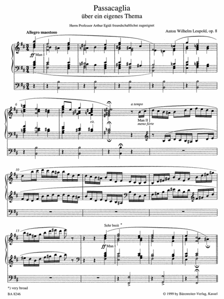 Passacaglia b minor, Op. 8