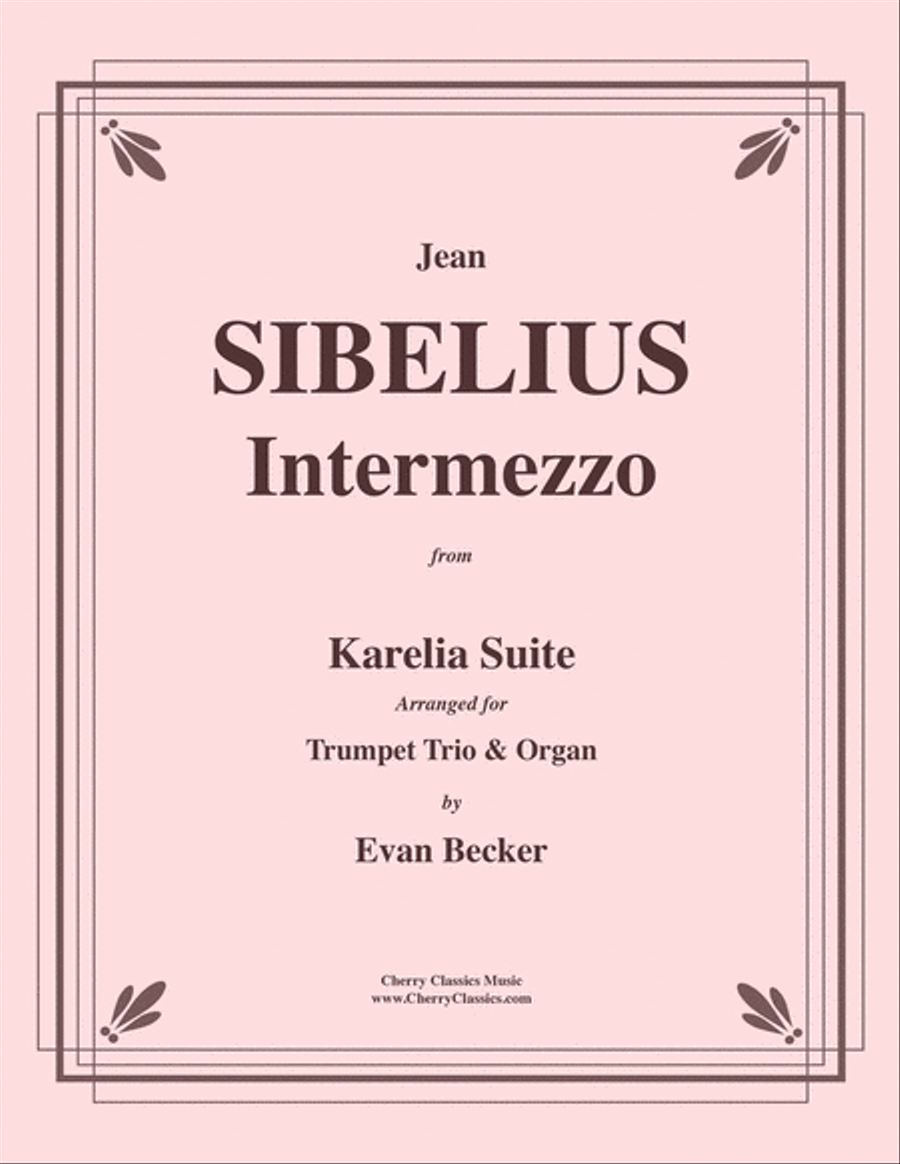 Intermezzo from the Karelia Suite for Three Trumpets and Organ Trumpet Trio scores gallery preview page 1