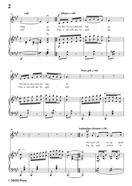 Falconieri-Nudo arciero,in A Major,for Voice and Piano image number null