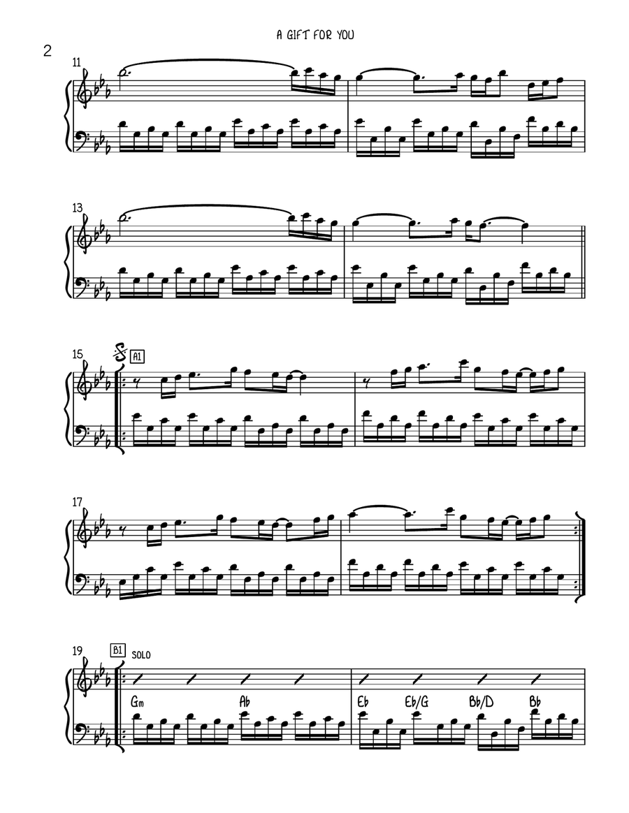 A Gift For You A Gift For You Piano Solo scores gallery preview page 2