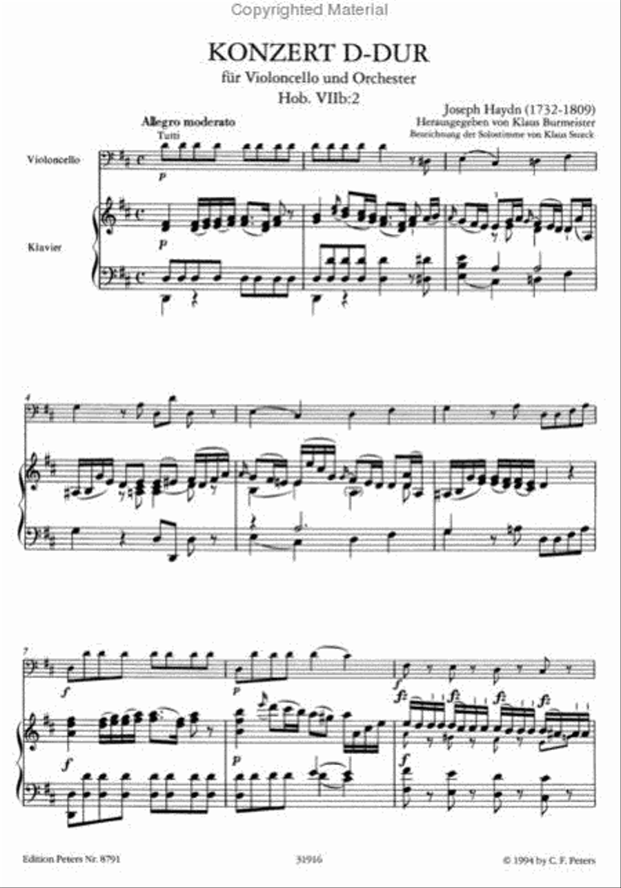 Cello Concerto in D major, Hob. VIIb: No. 2 Cello Solo scores gallery preview page 3