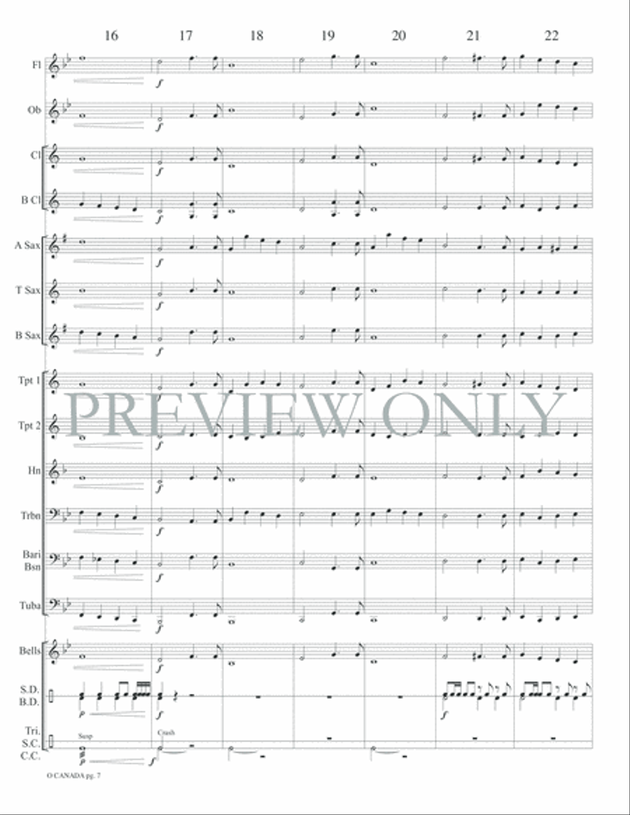 O Canada Concert Band scores gallery preview page 10