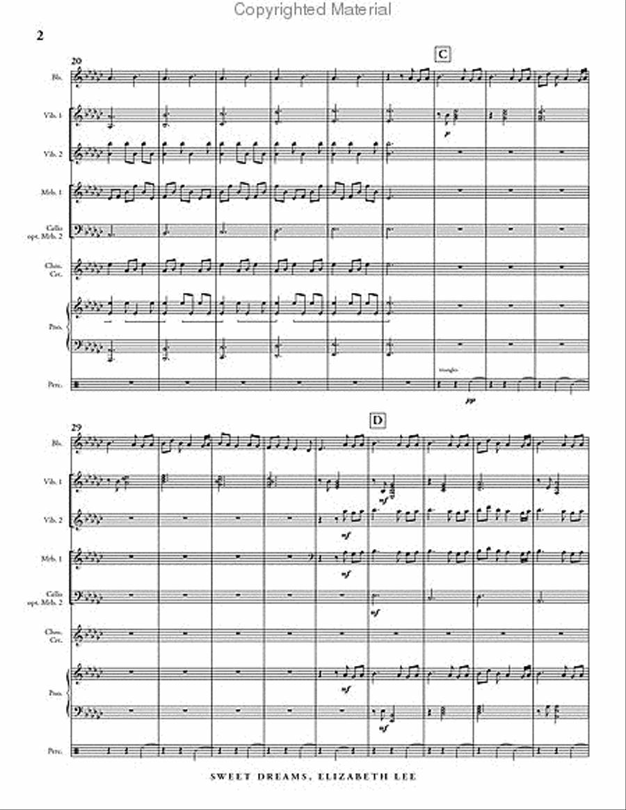 Sweet Dreams, Elizabeth Lee Percussion Ensemble scores gallery preview page 3