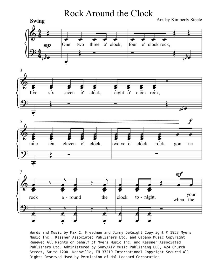 Rock Around The Clock Piano Solo scores gallery preview page 1