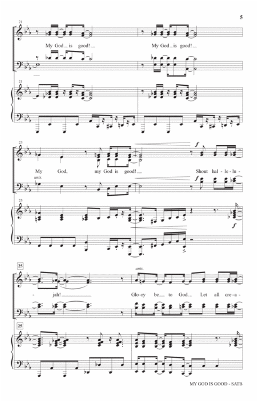 My God Is Good (arr. Joel Raney) 4-Part scores gallery preview page 4