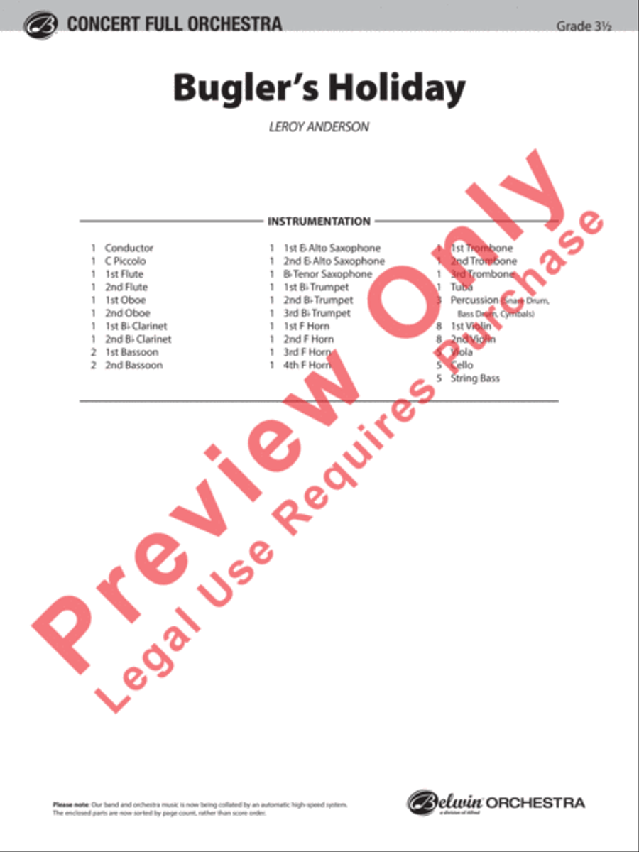 Bugler's Holiday Full Orchestra scores gallery preview page 2