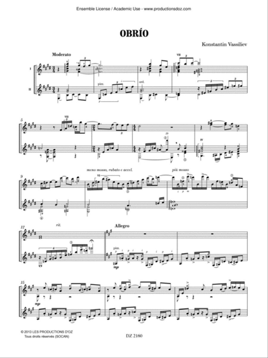 Obrío Obrío Classical Guitar scores gallery preview page 3