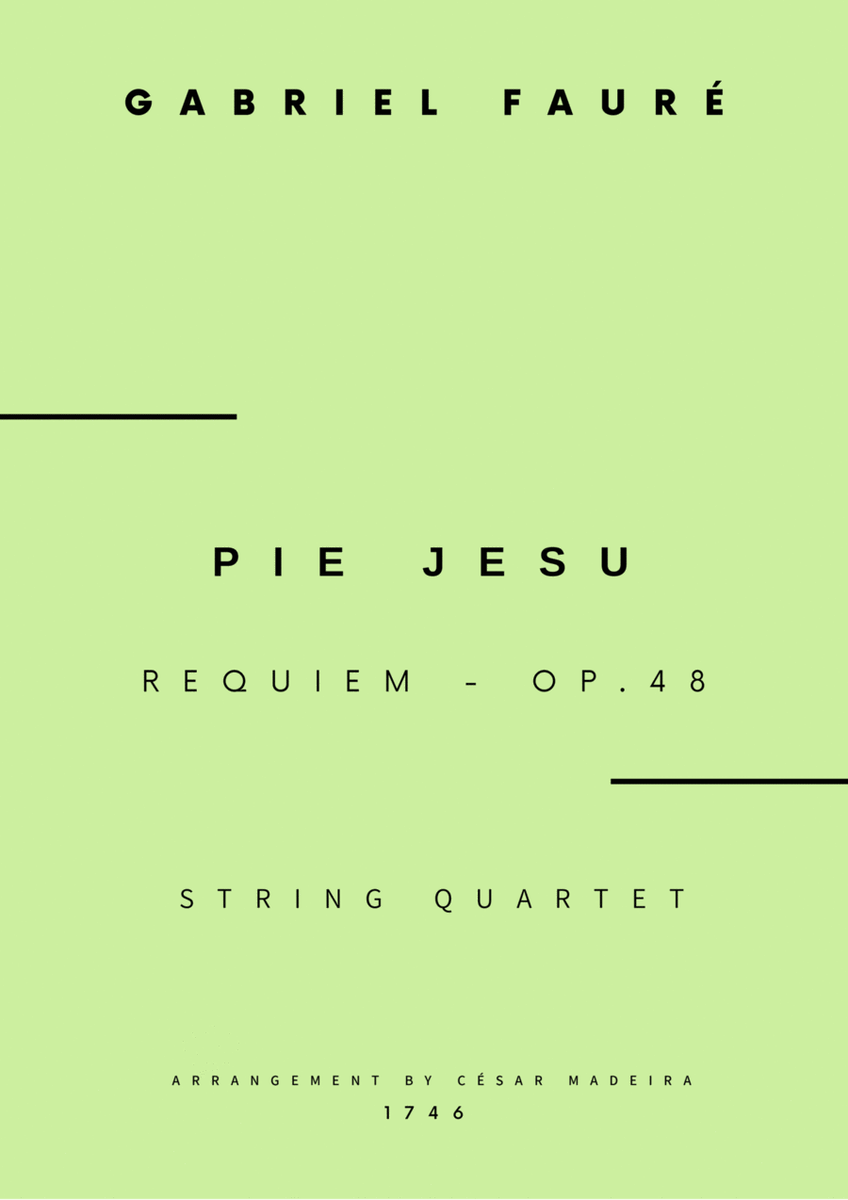 Pie Jesu (Requiem, Op.48) - String Quartet (Full Score) - Score Only image number null