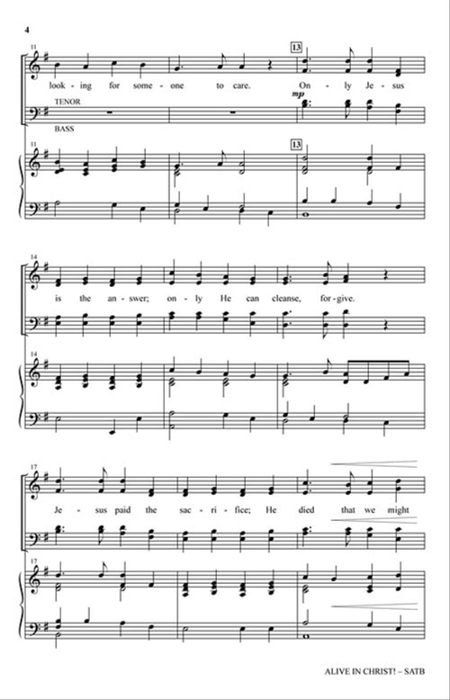 Alive in Christ! 4-Part scores gallery preview page 3