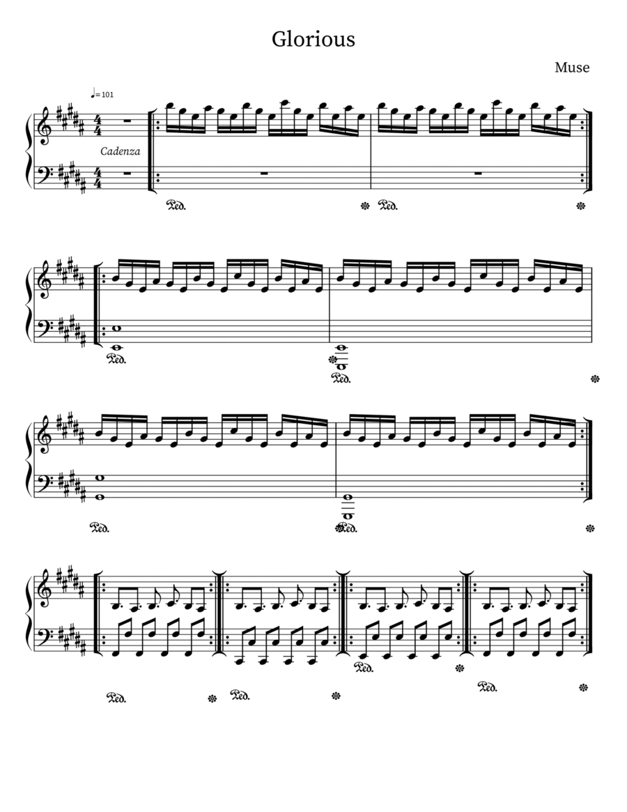 Glorious Piano Solo scores gallery preview page 1