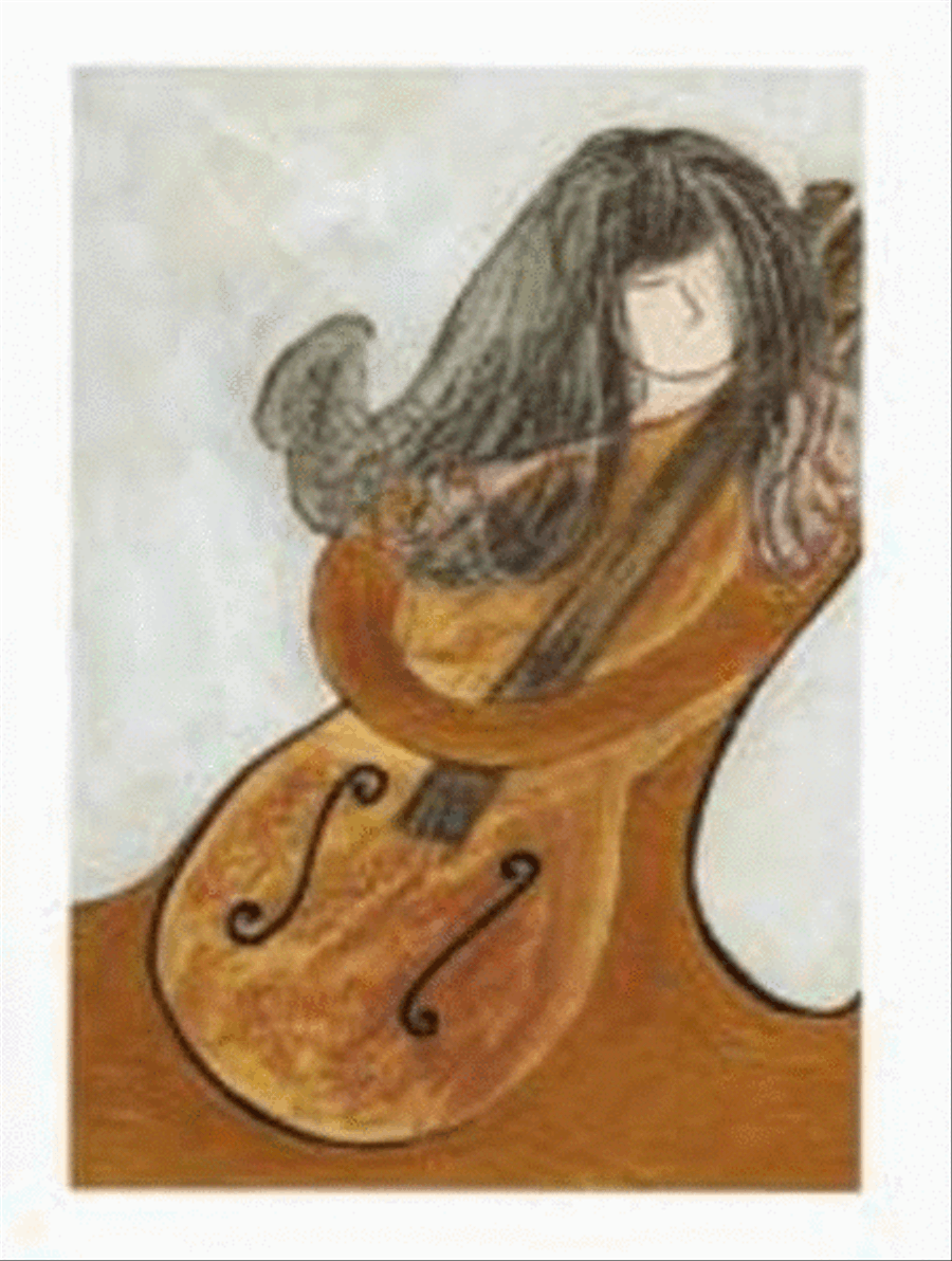 Greeting Cards Cello And Lady (Pack Of 5) Cello scores gallery preview page 1