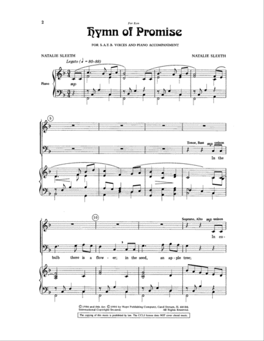 Hymn of Promise Hymn of Promise Choir scores gallery preview page 2