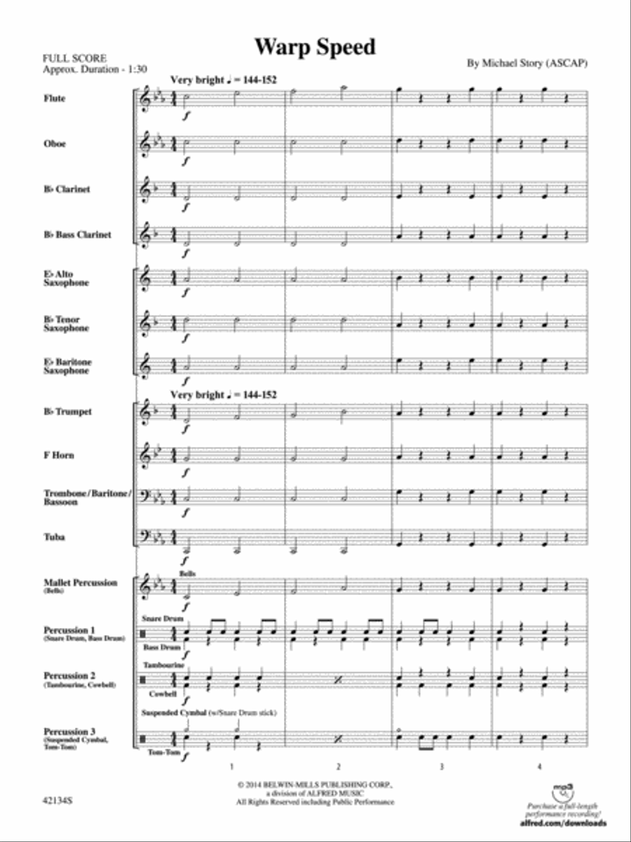 Warp Speed: Score Warp Speed: Score Concert Band scores gallery preview page 3