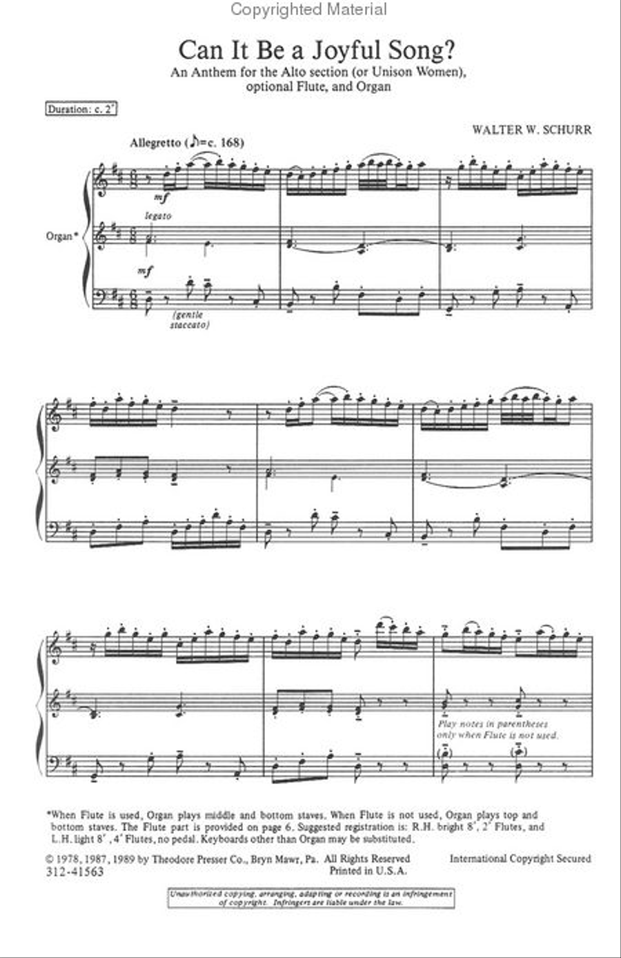 Can It Be A Joyful Song? Unison Choir scores gallery preview page 2