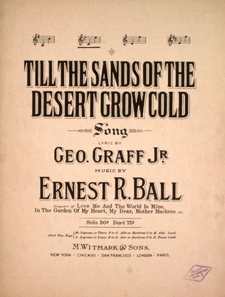 Book cover for Till the Sands of the Desert Grow Cold. Song