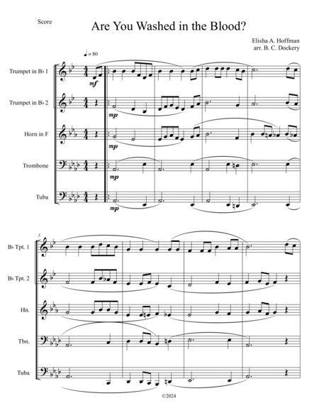 10 Easter Hymns for Brass Quintet: Volume 2 image number null
