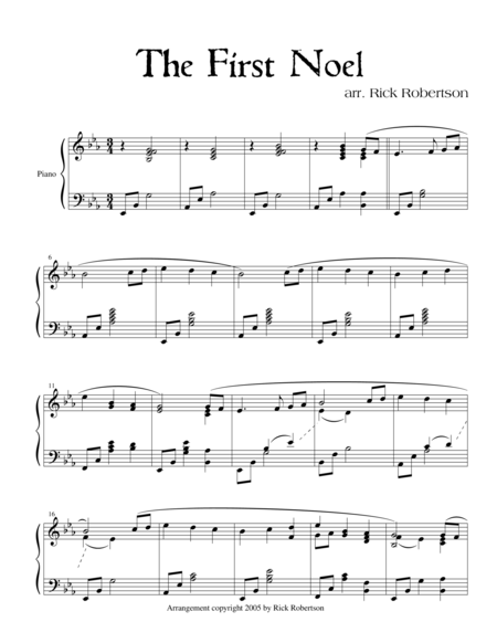 The First Noel  (Arranged by Rick Robertson)