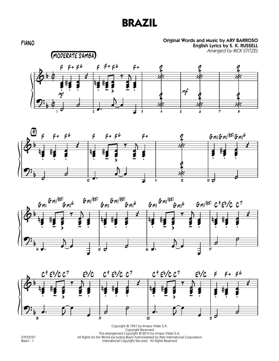 Brazil - Piano Jazz Ensemble scores gallery preview page 1