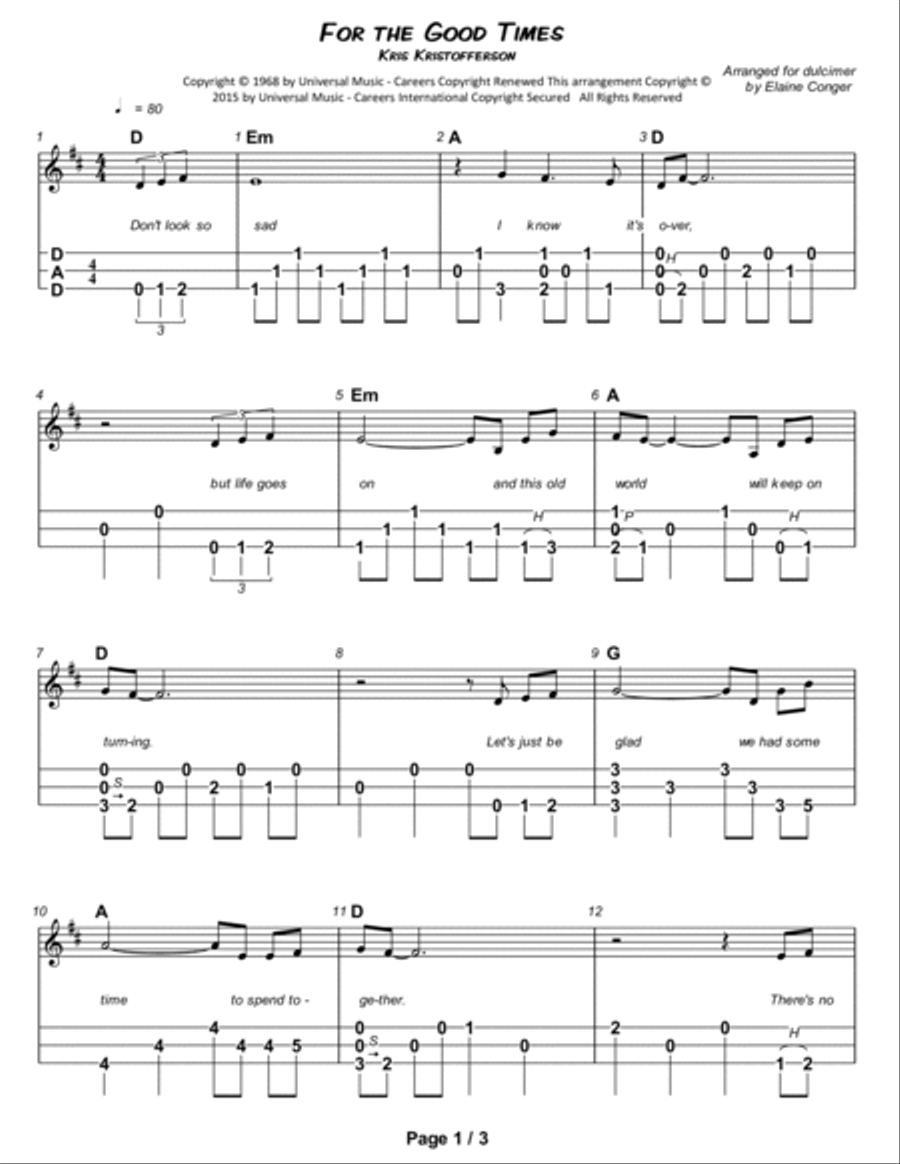 For The Good Times Dulcimer scores gallery preview page 2