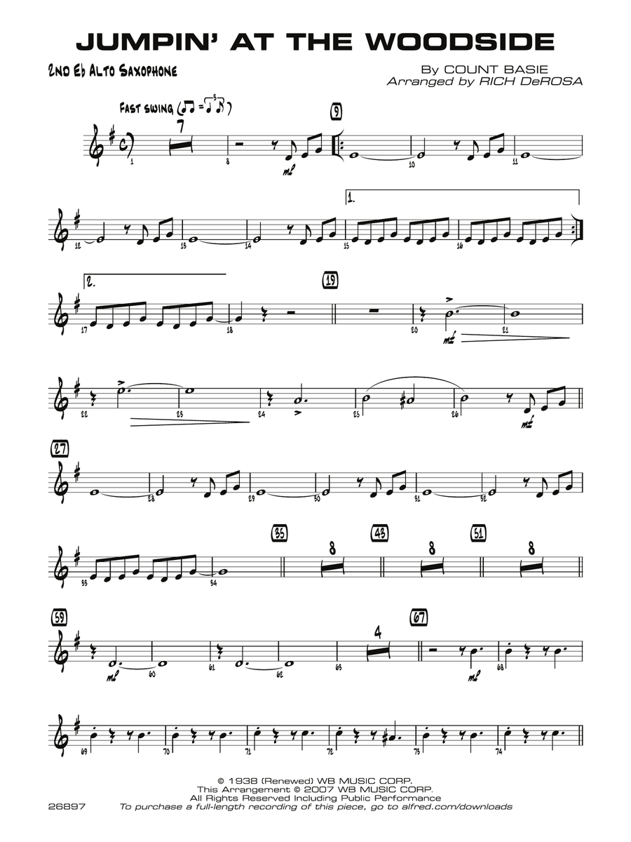 Jumpin' at the Woodside: 2nd E-flat Alto Saxophone