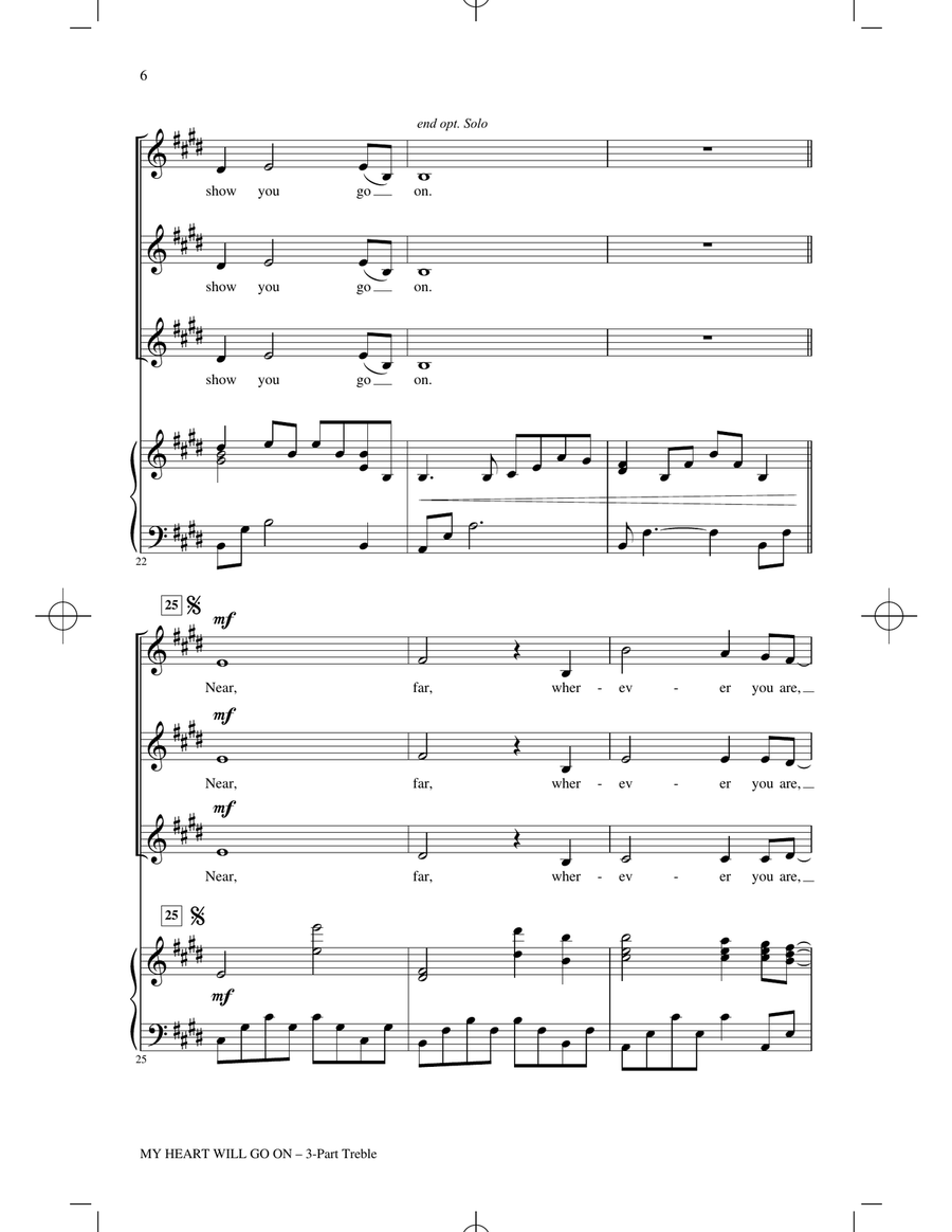 My Heart Will Go On (from Titanic) (arr. Cristi Cary Miller) 3-Part scores gallery preview page 4