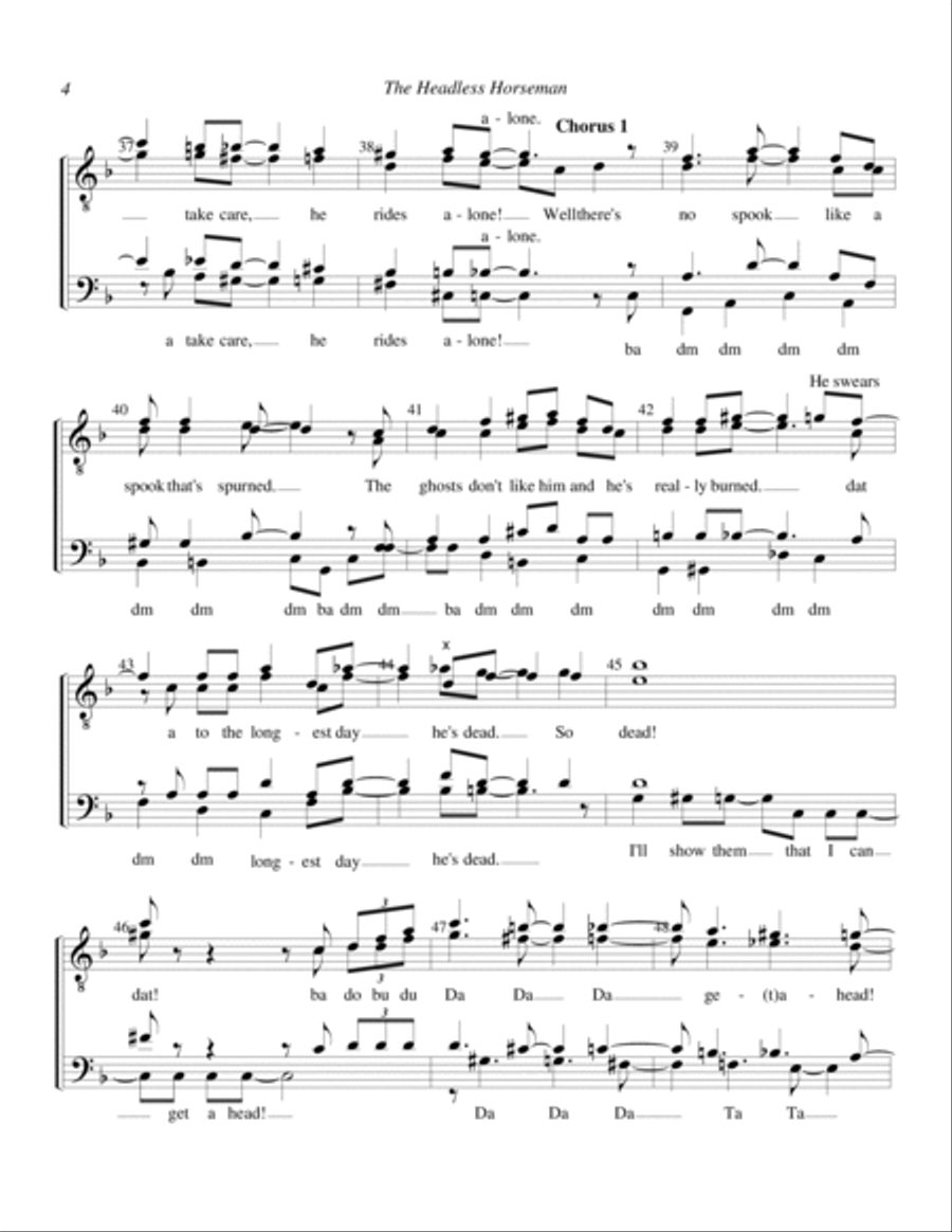 The Headless Horseman The Headless Horseman TTBB scores gallery preview page 4
