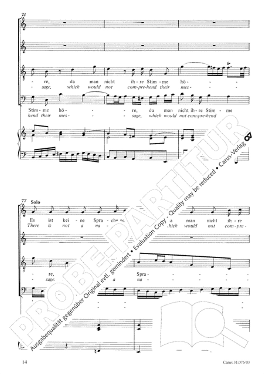 The heavens are telling the Father's glory (Die Himmel erzahlen die Ehre Gottes) 4-Part scores gallery preview page 15