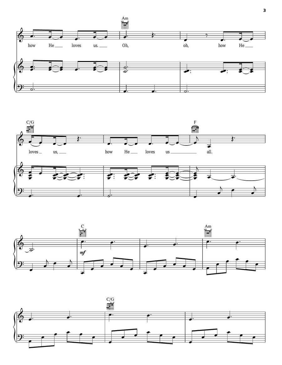 How He Loves Guitar scores gallery preview page 3