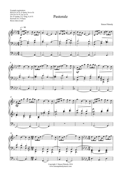 Organ Pastorale by Simon Peberdy Organ Solo - Digital Sheet Music