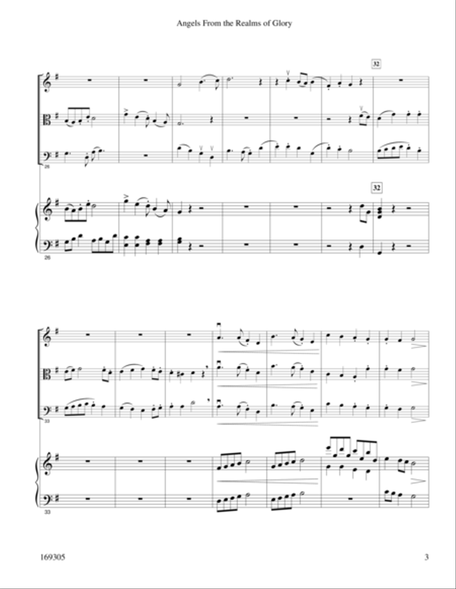 Angels From The Realms Of Glory String Trio scores gallery preview page 3
